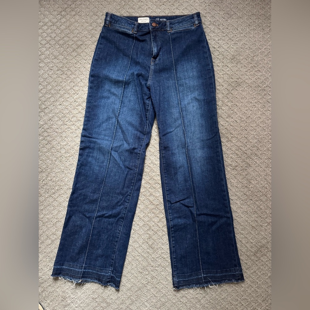 Pilcro Dark Denim Wide Leg Jeans - Anthropologie